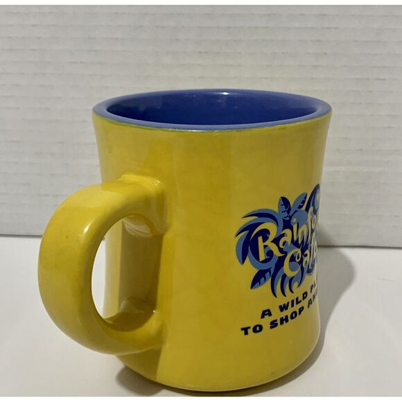 Vintage Rainforest Cafe Coffee Mug 1999 Yellow W/Logo Cup - Picture 3 of 7